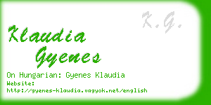 klaudia gyenes business card